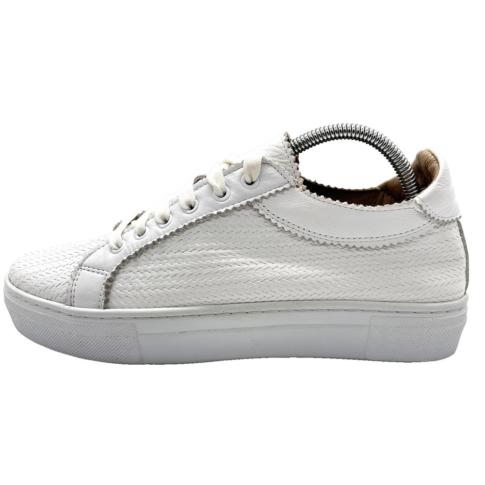 Ateliers Shoes Mens Size 41 White Woven Leather Low‎ Top Casual Sneakers Comfort